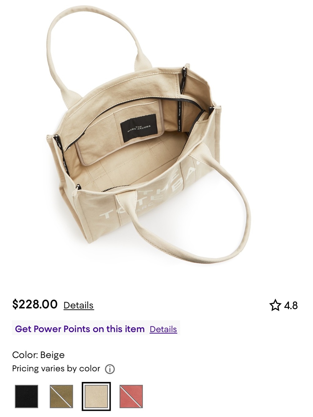 Marc Jacobs The Canvas Large Tote Bag in Beige - Picture 3 of 11